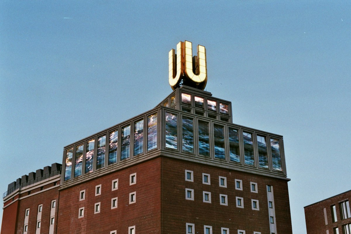 The Dortmunder U-Turm, the landmark former Union brewery tower in Dortmund, Germany